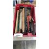 Image 2 : 2 BINS OF HAND TOOLS, CASTORS, EXTENSION CORDS, ETC