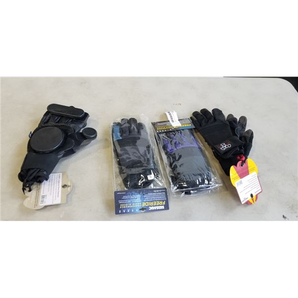 2 NEW LONGBOARDING GLOVES AND 2 NEW WORK GLOVES