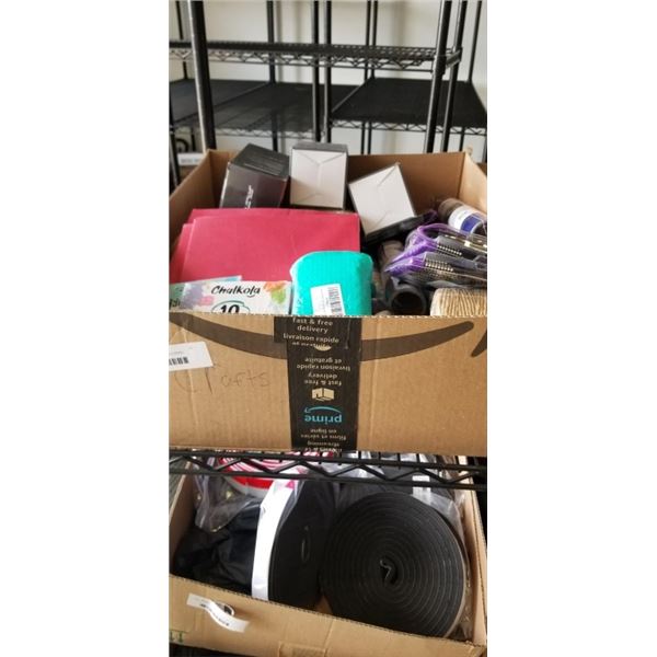 LOT OF CRAFT SUPPLIES INCLUDING FOUNTAIN PEN SETS, ROLLS OF TWINE, VINYL ROLLS, PAPERCLIPS