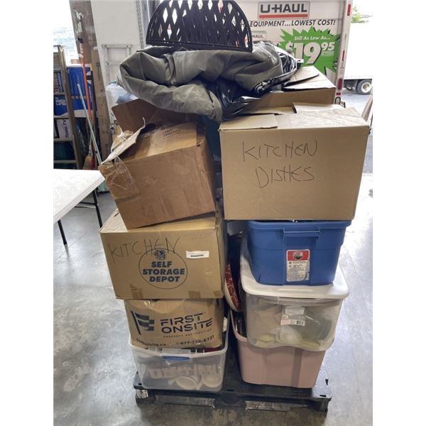 PALLET OF STORAGE LOCKER CONTENTS
