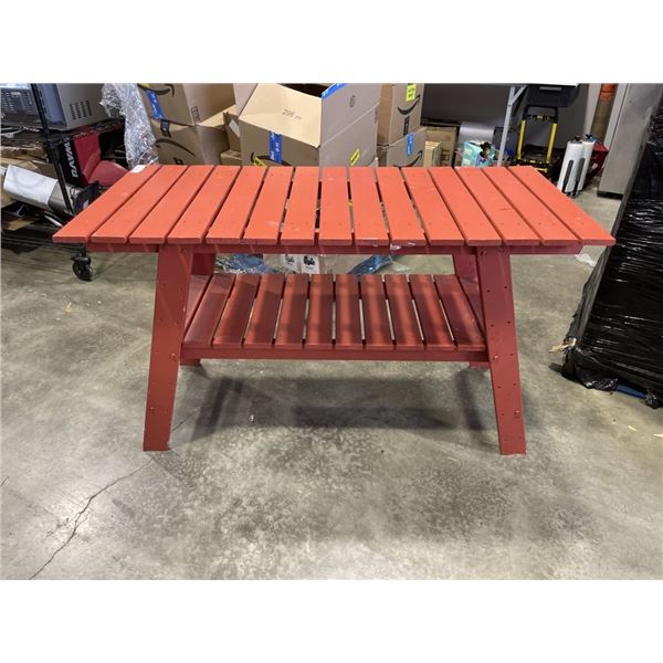 RED GARDEN WORK BENCH