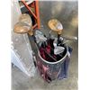 Image 2 : VINTAGE WILSON GOLF CLUBS AND WOODEN DRIVERS, IN LEATHER BAG