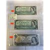 Image 1 : LAST 3 ISSUES OF CANADIAN$1 BILL 1867-1967, 1967 SERIAL NUMBER AND 1973 LAST ISSUE OF $1 BILL