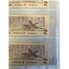 Image 3 : 3 - 1986 CANADIAN $2 BILLS IN SEQUENCE 721-723 LAST ISSUES