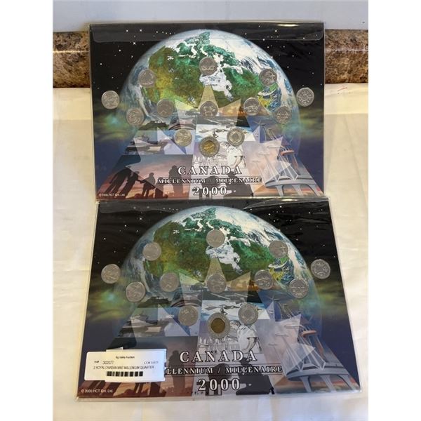 2 ROYAL CANADIAN MINT MILLENIUM QUARTER COIN SETS