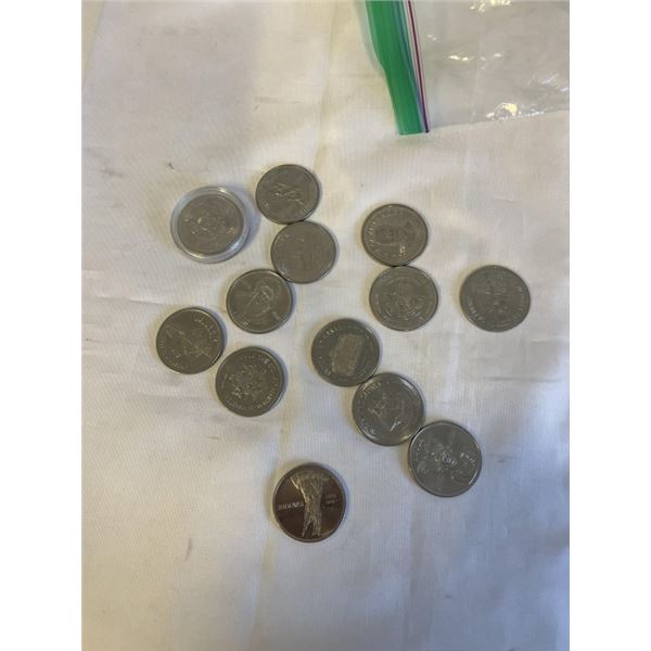 BAG OF CANADIAN TRADE DOLLARS SOUVENIR COINS