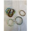 Image 1 : 3 VINTAGE STONE BEADS BRACELETS AND 4 STRAND BEADS BRACELET