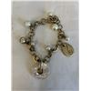 Image 3 : VINTAGE LINKS BRACELET W/ CHARMS AND PAIR OF STERLING SILVER W/ PEARLS DANGLE EARRINGS