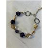 Image 2 : SILVER W/ AMETHYST AND CIRTRINE FACETED BEADS BRACELET