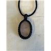 Image 2 : GENUINE QUARTZ STONE, LABRADORITE PENDANT W/ BLACK CORD NECKLACE