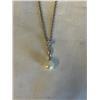Image 2 : SILVER CHAIN W/ GENUINE PEARL PENDANT NECKLACE