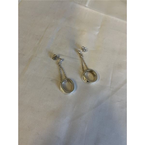 PAIR OF TIFFANY STERLING SILVER DANGLE EARRINGS, MARKED T&CO 925 1837