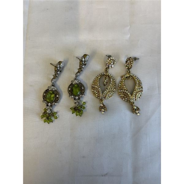 2 PAIRS OF VINTAGE RHINESTONES EARRINGS