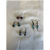 Image 1 : 4 PAIRS OF VINTAGE ART AND MURANO GLASS BEADS EARRINGS