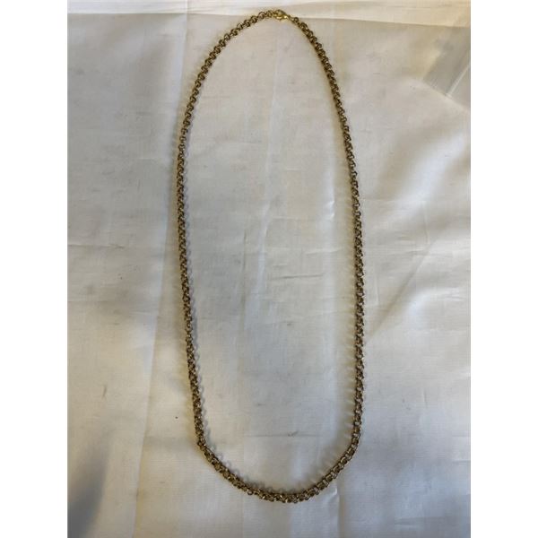 GOLD TONE TWSITED LINKS CHAIN NECKLACE, EXTRA LENGTH
