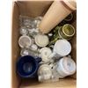 Image 2 : 3 BOXES OF VINTAGE CRYSTAL, CHINA, COFFFEE THERMOS, ETC