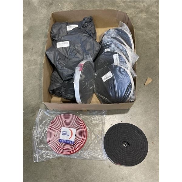 4 DOOR DRAFT STOPPERS (6 M) AND 7 ROLLS SELF ADHERING FOAM STRIPPING