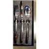 Image 4 : NEW BUNMO SILVERWARE SET, 4PC WITH TRAVEL WRAP 304 WEIGHTED STANILESS, HEAVY WEIGHT 7OZ
