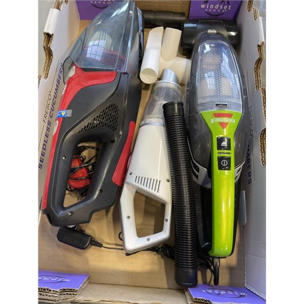 TRAY OF HANDHELD VACUUMS