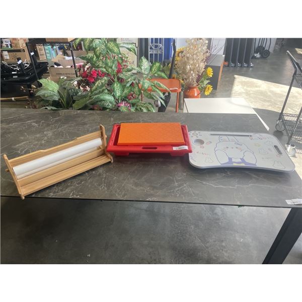 KIDS TABLE, LEGO PLAY ORGANIZER, AND ART PAPER ROLL HOLDER