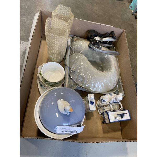 LOT OF ESTATE ITEMS AND COLLECTIBLES - CANNISTER, WINE OPENER, TRAVEL PILLOW, ETC