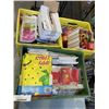 Image 1 : 3 CRATES OF NEW OLD STOCK - OFFICE SUPPLIES, 50/50 TICKETS, PART FAVOURS, ETC