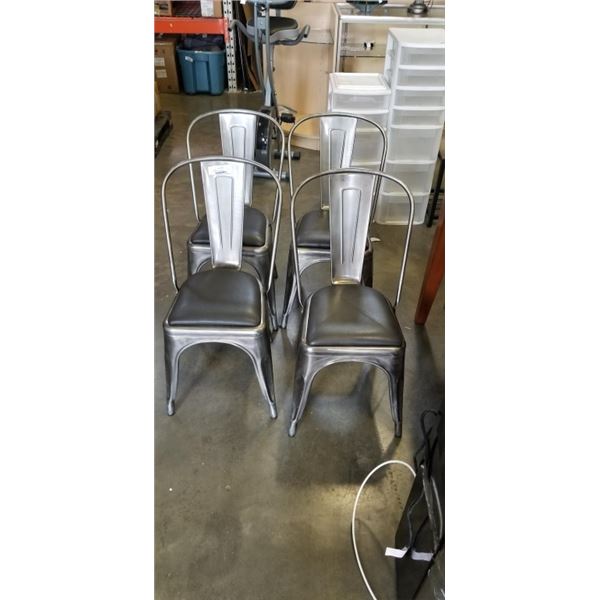 SET OF 4 METAL DINING CHAIRS