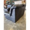 Image 3 : "WILMA" MADE IN ITALY BLACK LEATHER SOFA