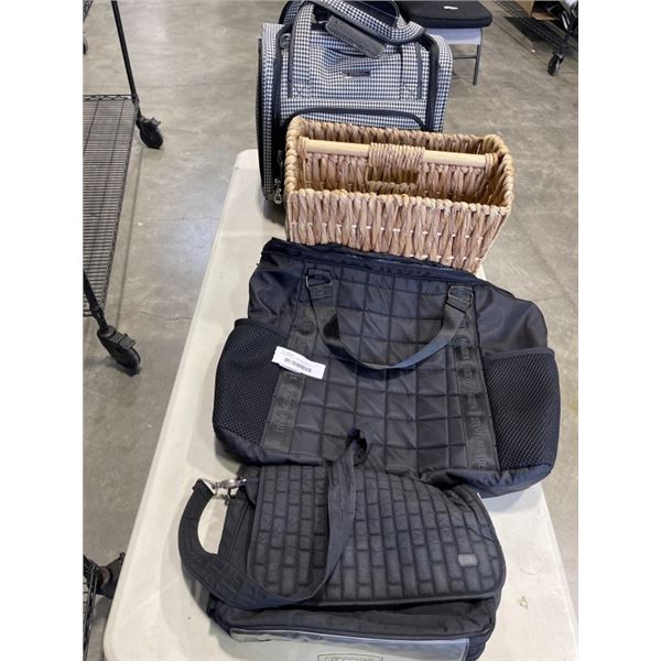 STEVE MADDEN TOTE BAG, RATTAN BASKET ETC