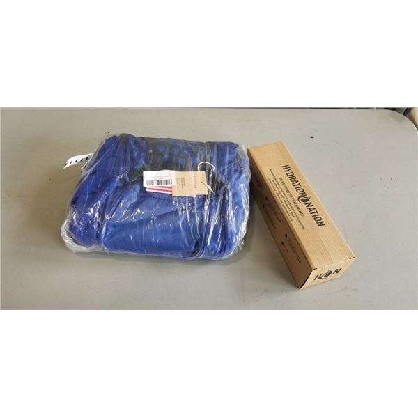 NEW YOUTH BASEBALL BAG AND NEW HYDRATION NATION SPORTS WATER BOTTLE WITH TIME MARKERS