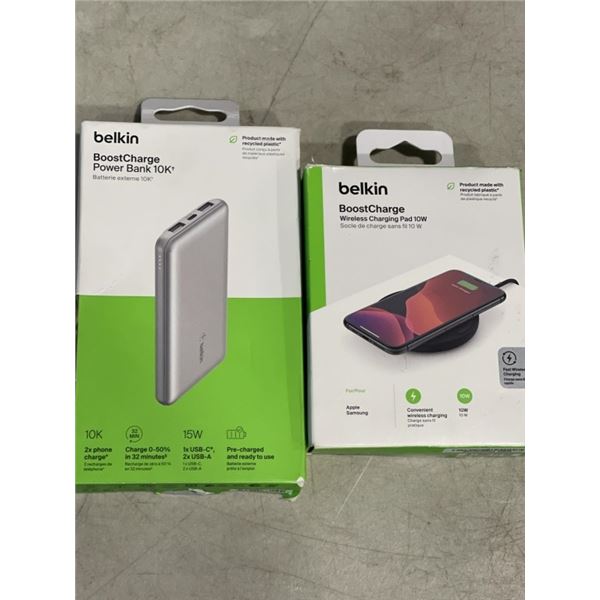 BELKIN BOOSTCHARGE POWER BANK 10K AND BELKIN BOOSTCHAGE WIRELESS CHARGING PAD 10W