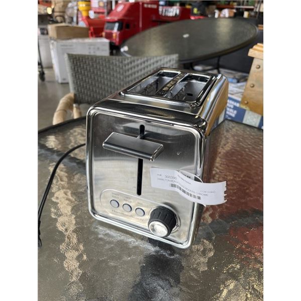 HAMILTON BEACH 2 SLICE MODERN CHROME TOASTER - TESTED WORKING