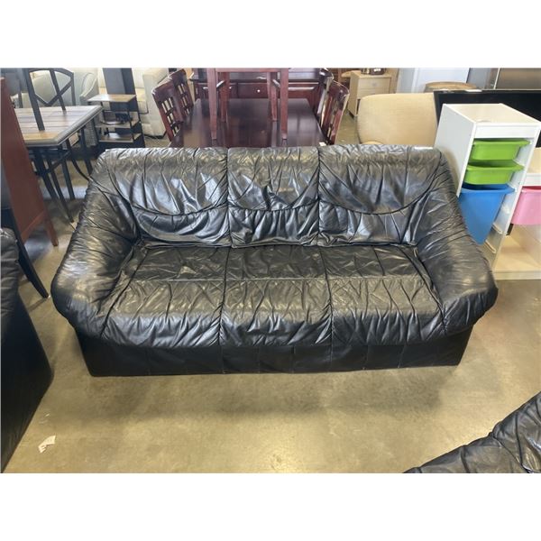 BLACK LEATHER SOFA