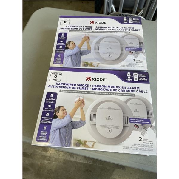 2 KIDDE 2 PCKS OF HARDWIRED SMOKE AND CARBON MONOXIDE ALARMS