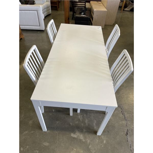 WHITE MODERN DINING TABLE AND 4 CHAIRS