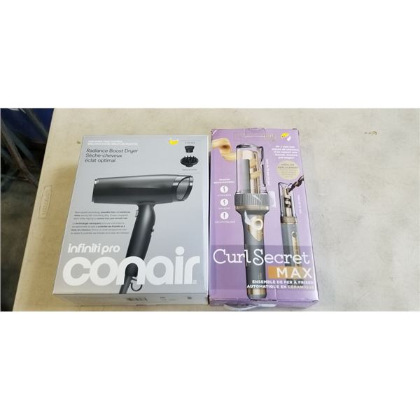 CONAIR INFINITI PRO HAIR DRYER AND COINAIR CURL SECRET MAX