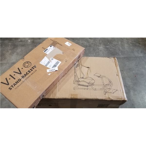 VIVO RED/BLACK RACING SIMULATOR COCKPIT WITH TV MOUNT