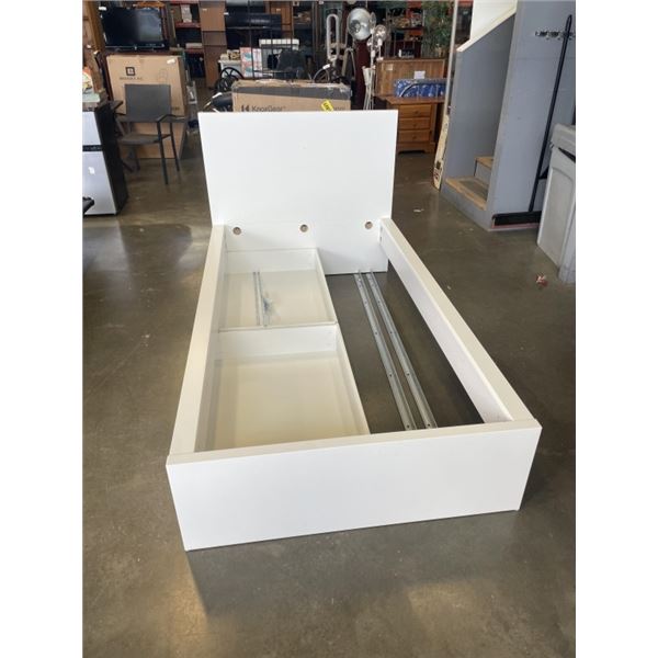 SINGLE WHITE STORAGE BEDFRAME