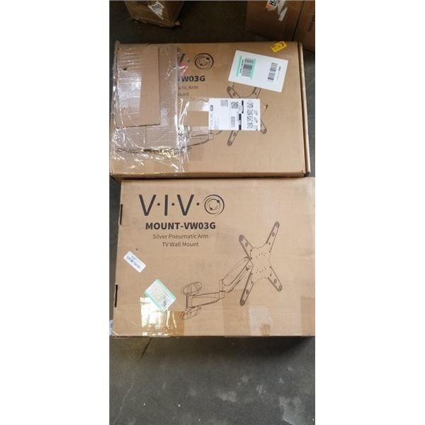 2 VIVO SILVER PNEUMATIC ARM TV WALL MOUNT