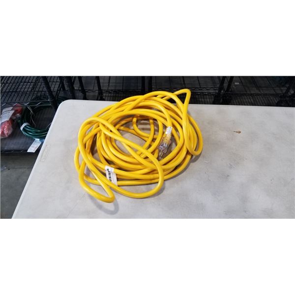 APPROX 25 FEET YELLOW EXTENSION CORD 3X10 AWG