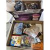 Image 1 : BOX OF KIDS TOYS AND BOX OF NEW LIGHT UP FACE MASKS