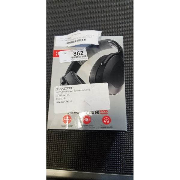 SKULLCANDY CRUSHER EVO OVER EAR SOUND ISOLATING WIRELESS HEADPHONES W/ MIC - TESTED WORKING, RETAIL 