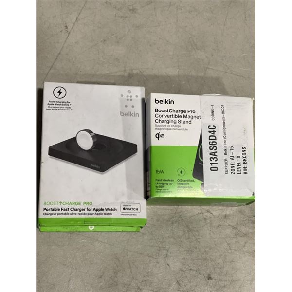 BELKIN BOOSTCHARGE PRO CONVERTIBLE MAGNET CHARGING STAND AND BELKIN BOOSTCHARGE PRO PORTABLE FAST CH