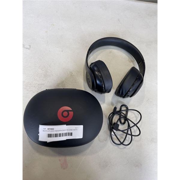 BEATS STUDIO HEADPHONES IN CASE WITH CABLE, WORKING