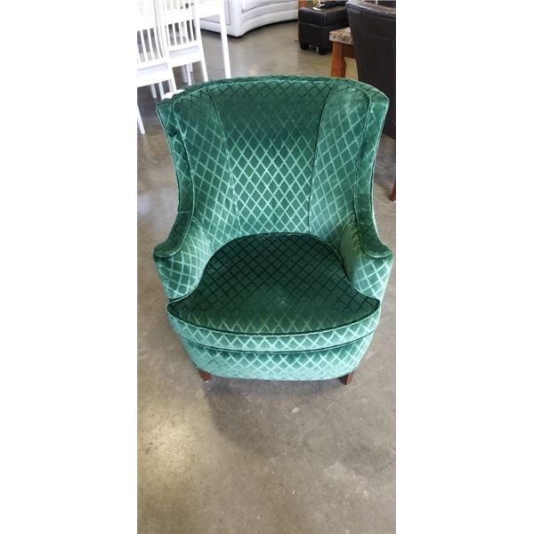 VINTAGE PARLOUR CHAIR, HAS BEEN NEWLY REUPHOLSTERED