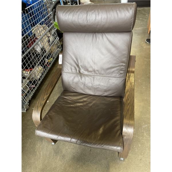 BENTWOOD IKEA BROWN LEATHER CHAIR