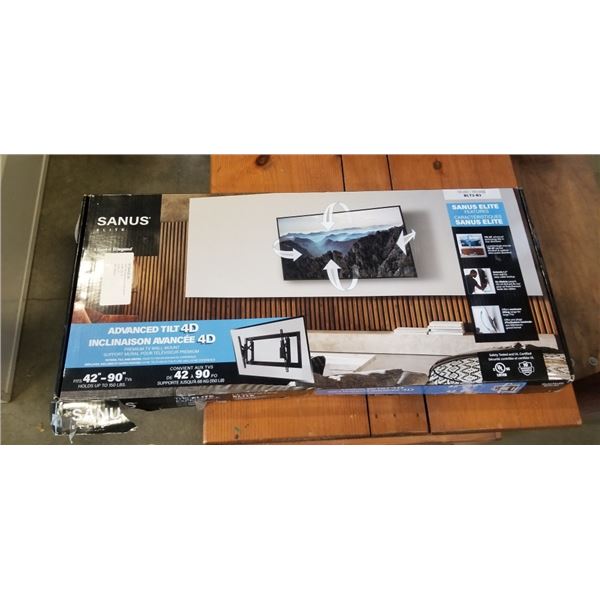 SANUS ADVANCED 42-90" TILTING TV WALL MOUNT, RETAIL $229