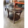 Image 3 : ROUND COFFEE TABLE W/ GLASS INSERT