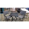 Image 1 : 2 RATTAN STACKING PATIO CHAIRS AND FOLDING TABLE