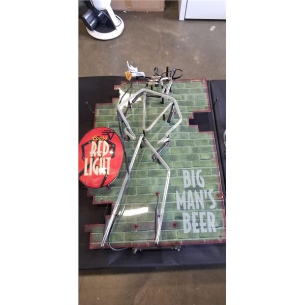 VINTAGE COORS RED LIGHT NEON LIGHT, 32 X 24 INCH, WORKING